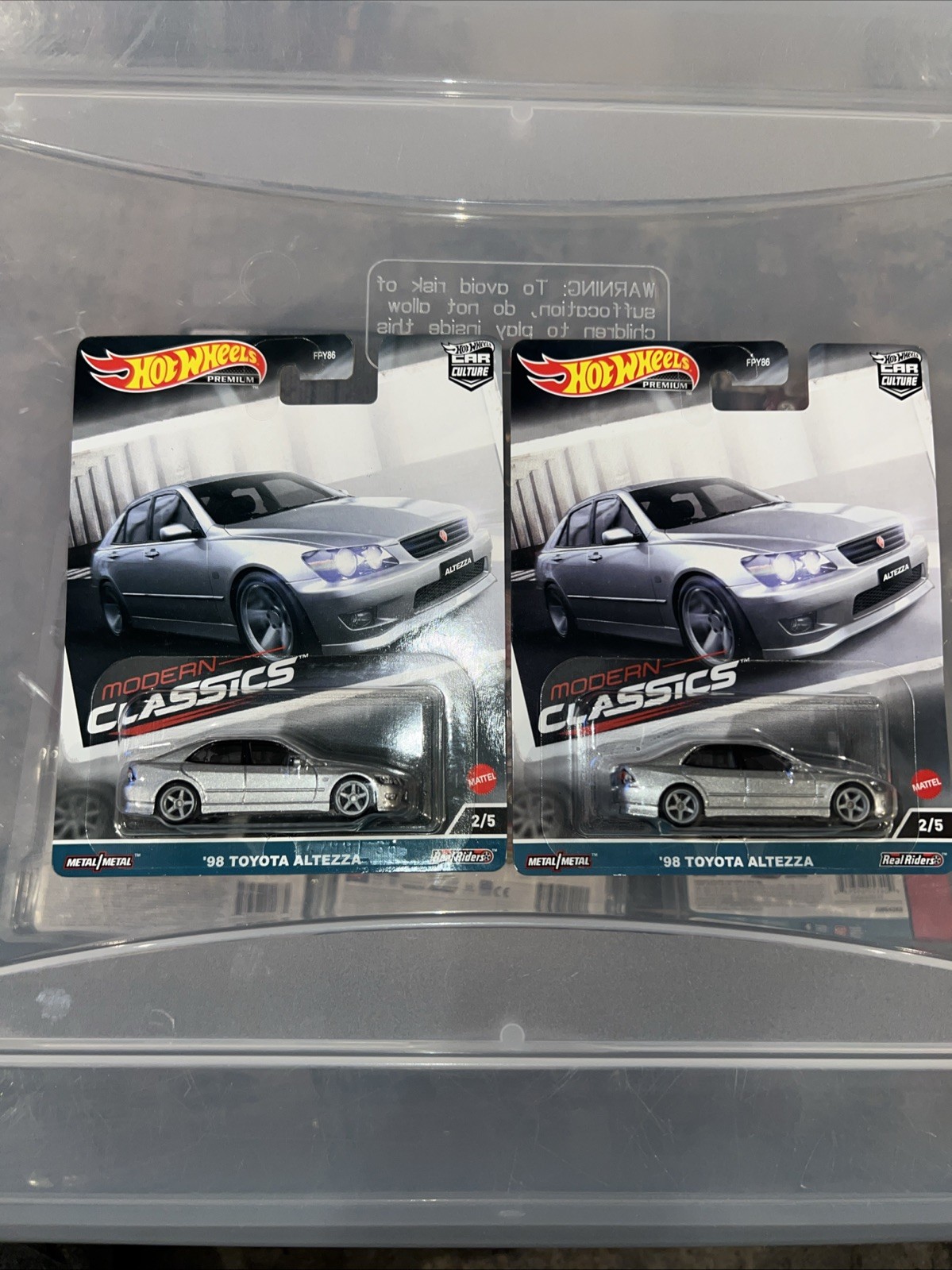 Lot Of 2 Hot Wheels 2024 Premium ‘98 Toyota Altezza Car Culture Modern Classics!