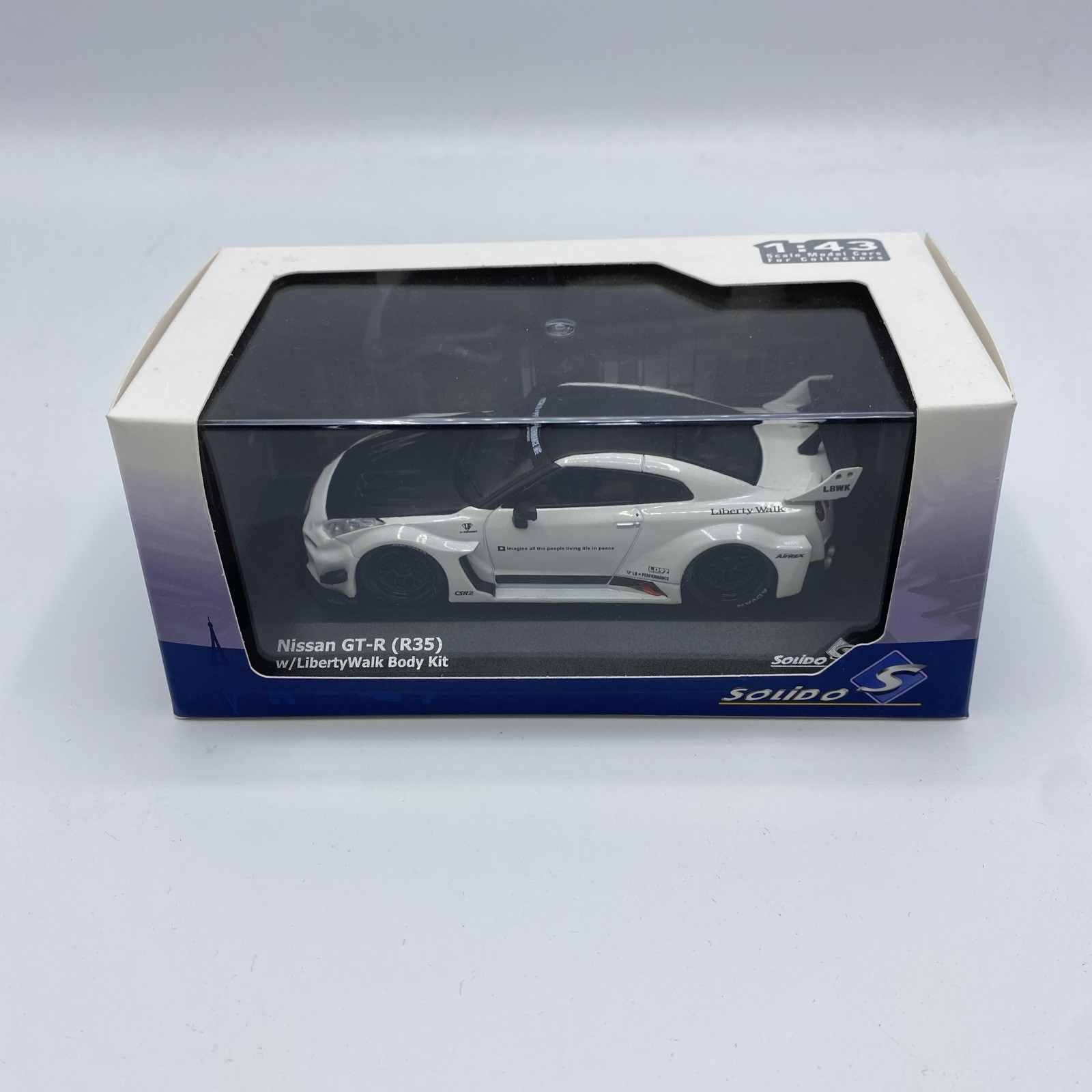 SOLIDO 1/43 2020 LBWK NISSAN GTR GT-R (R35) LIBERTY WALK BODY KIT WHITE S4311203