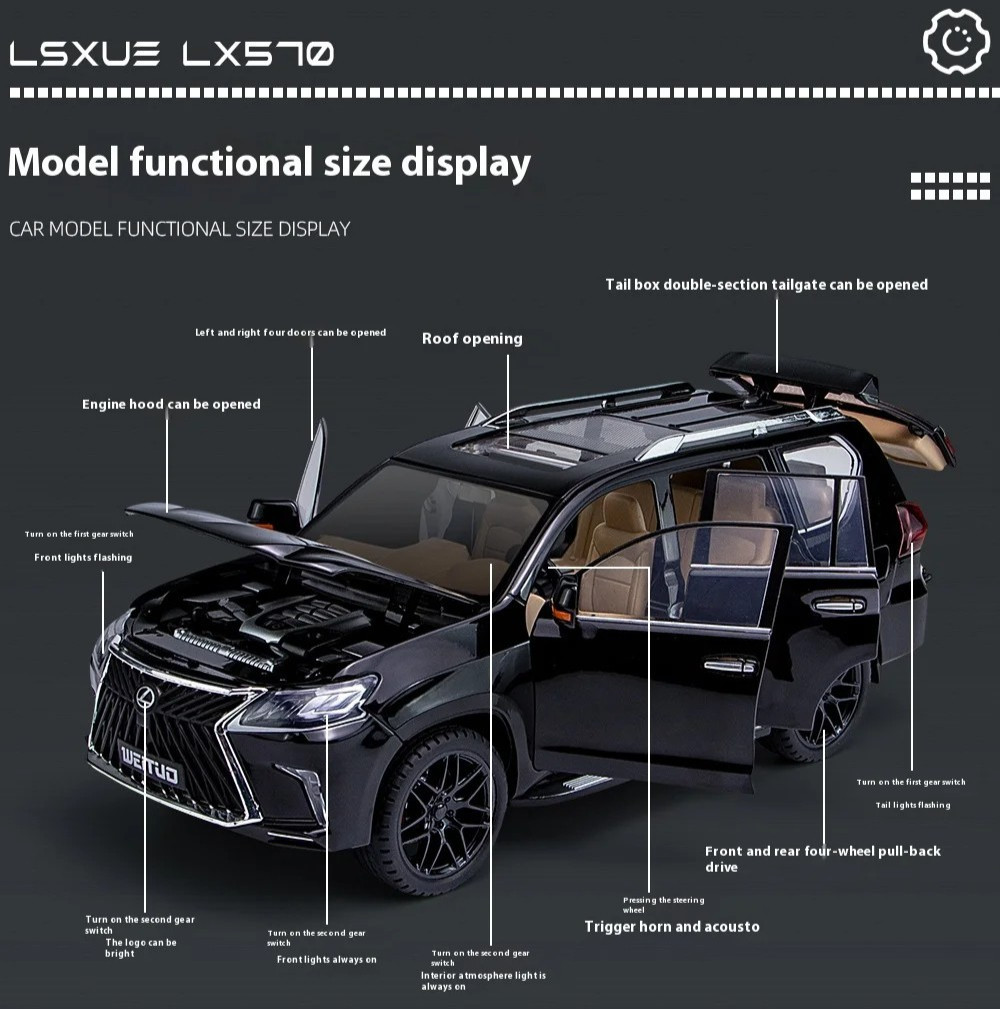 1:18 LEXUS LX570 Off-Road Car Diecast Alloy Metal Model Collection Kids Gift NEW