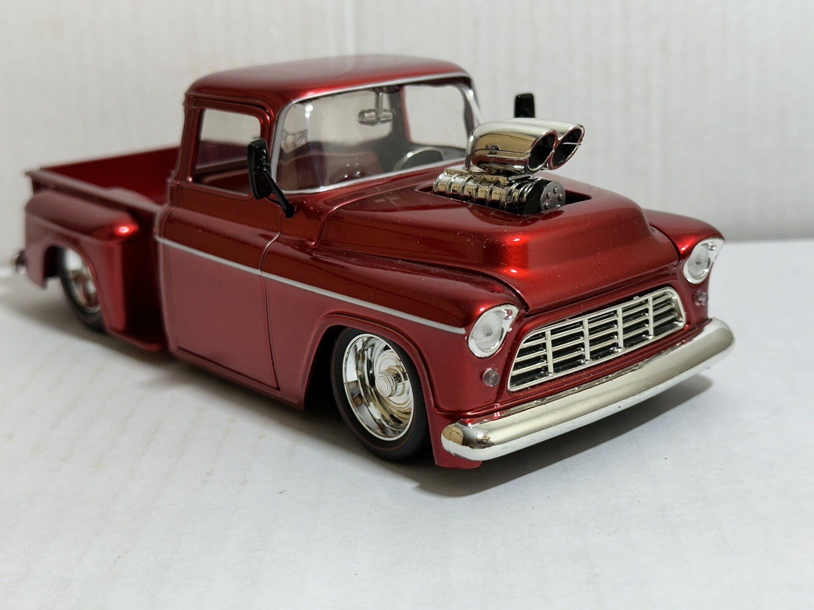 JADA BTM 1955 CHEVY STEPSIDE PICKUP TRUCK RED 1:24 DIECAST BLOWER NEW NO BOX