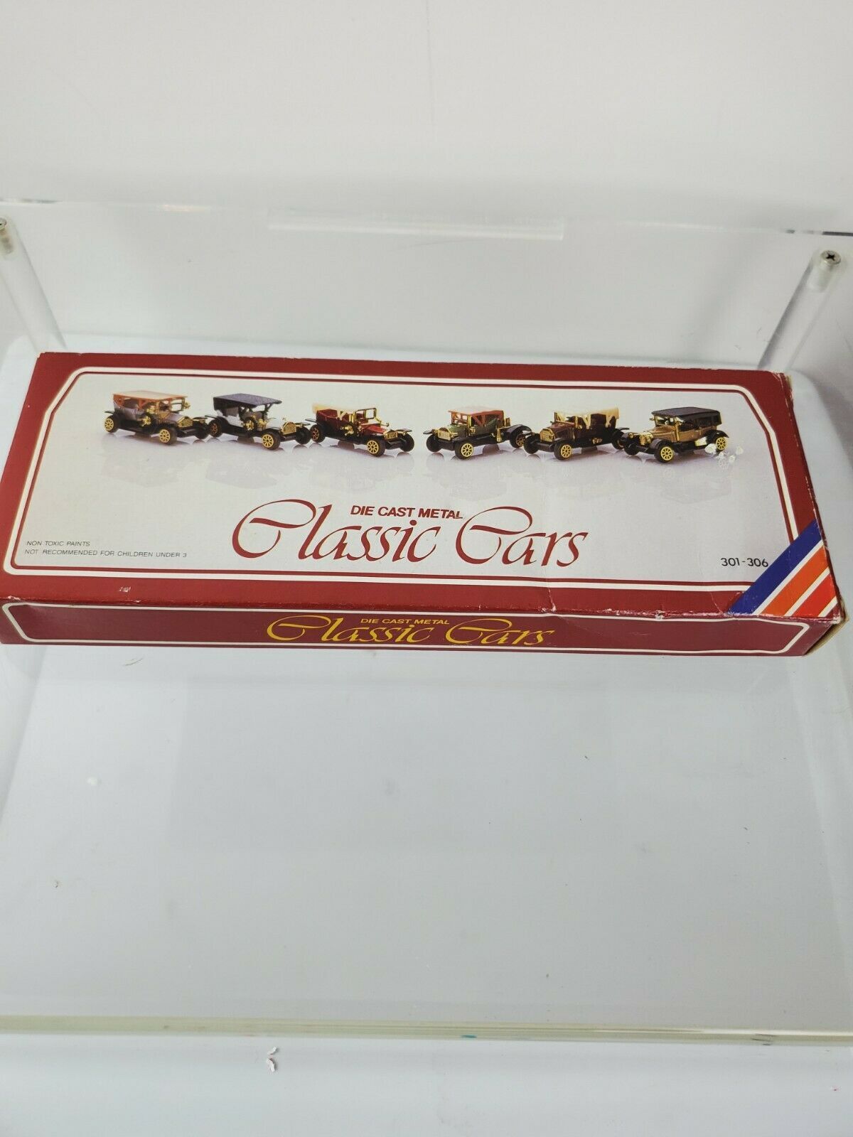 Die Cast Metal Vintage Classic Cars Set of 6 in Box Collectible Holiday Decor