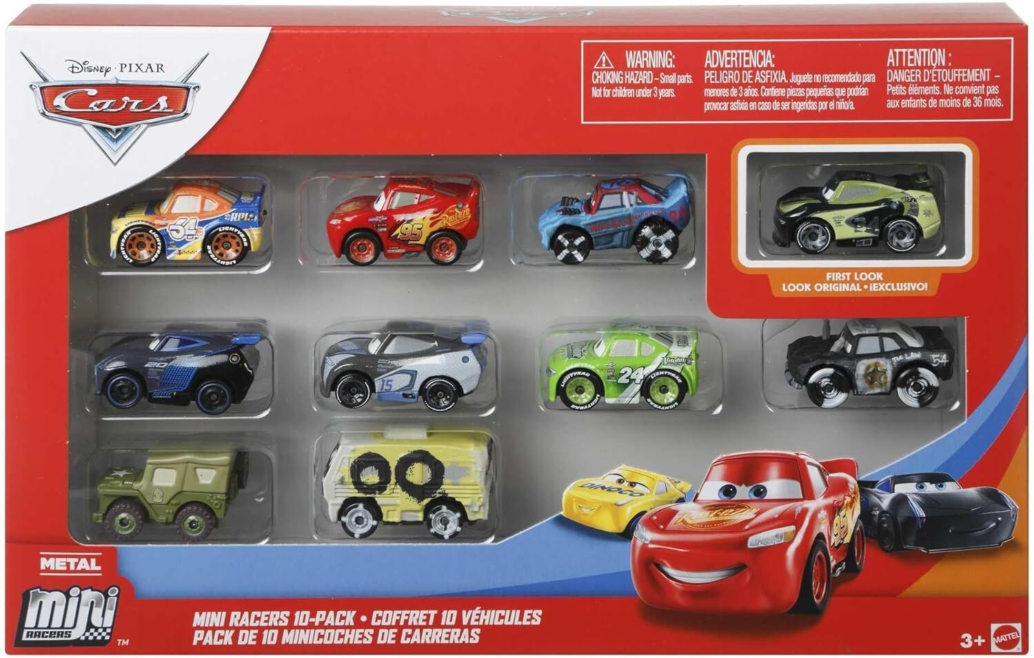 Mattel Disney and Pixar Cars Die Cast Mini Racers 10 Pack, Styles May Vary