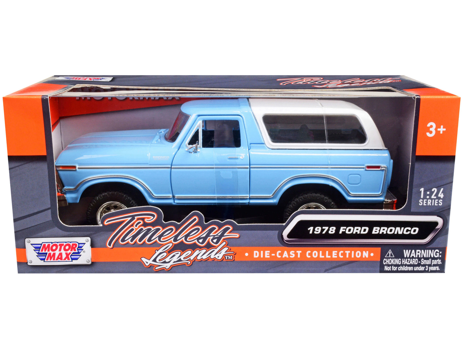1978 Ford Bronco Custom Light Blue and White “Timeless Legends” Series 1/24 Diec