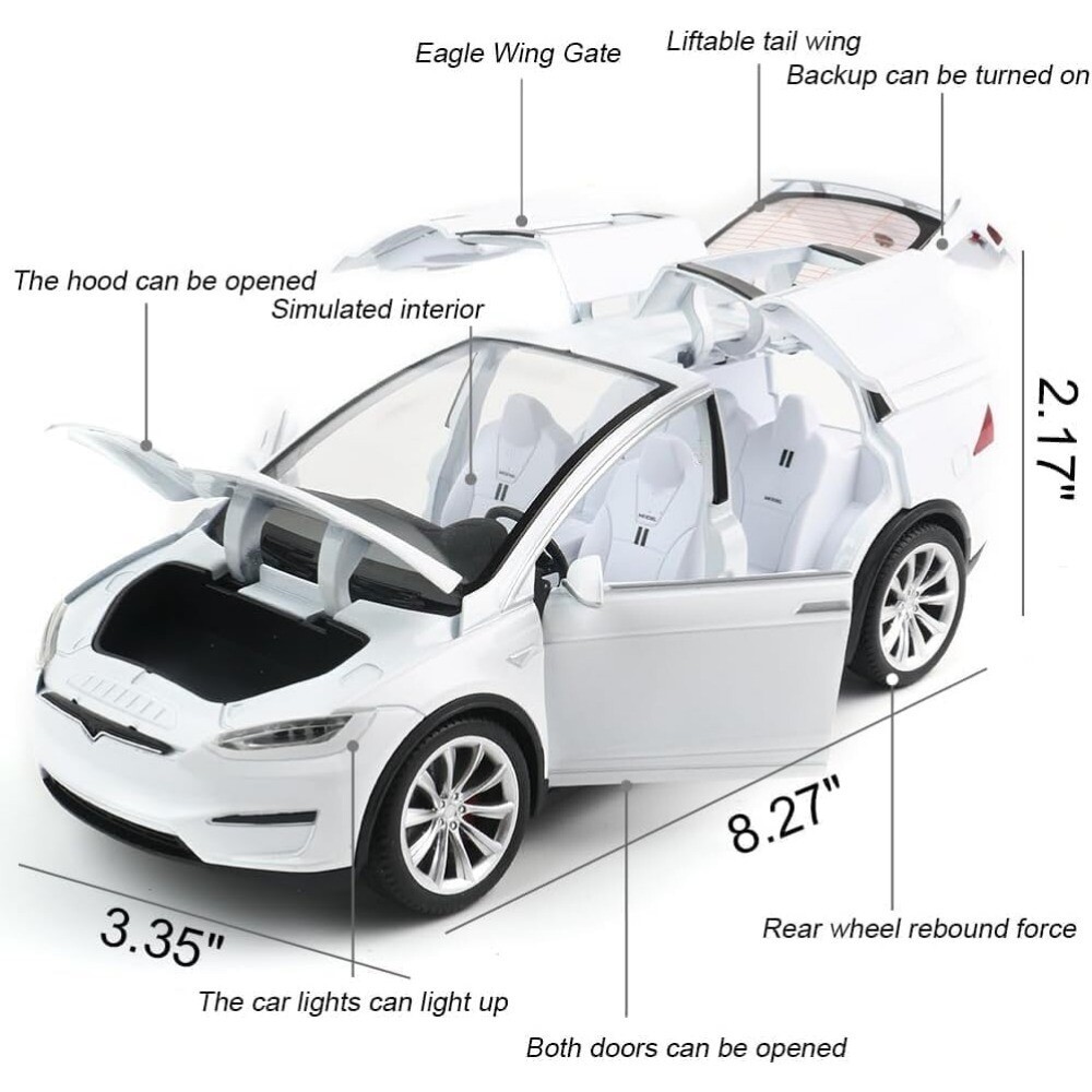 1:24 Tesla Model X Car Alloy DieCast Medel Car Toy Perfect gift for Boy Xmas US