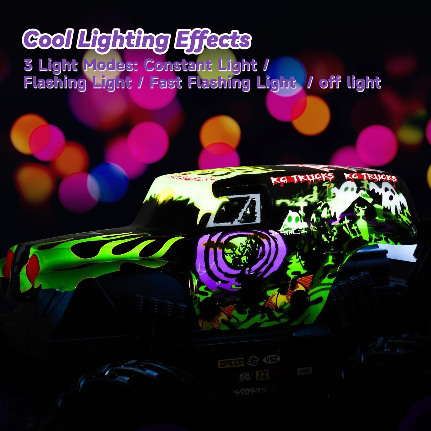 Monster Trucks RC Truck Toys 360Deg Spin & Drift Light & Sound 1:20 Scale RC Car