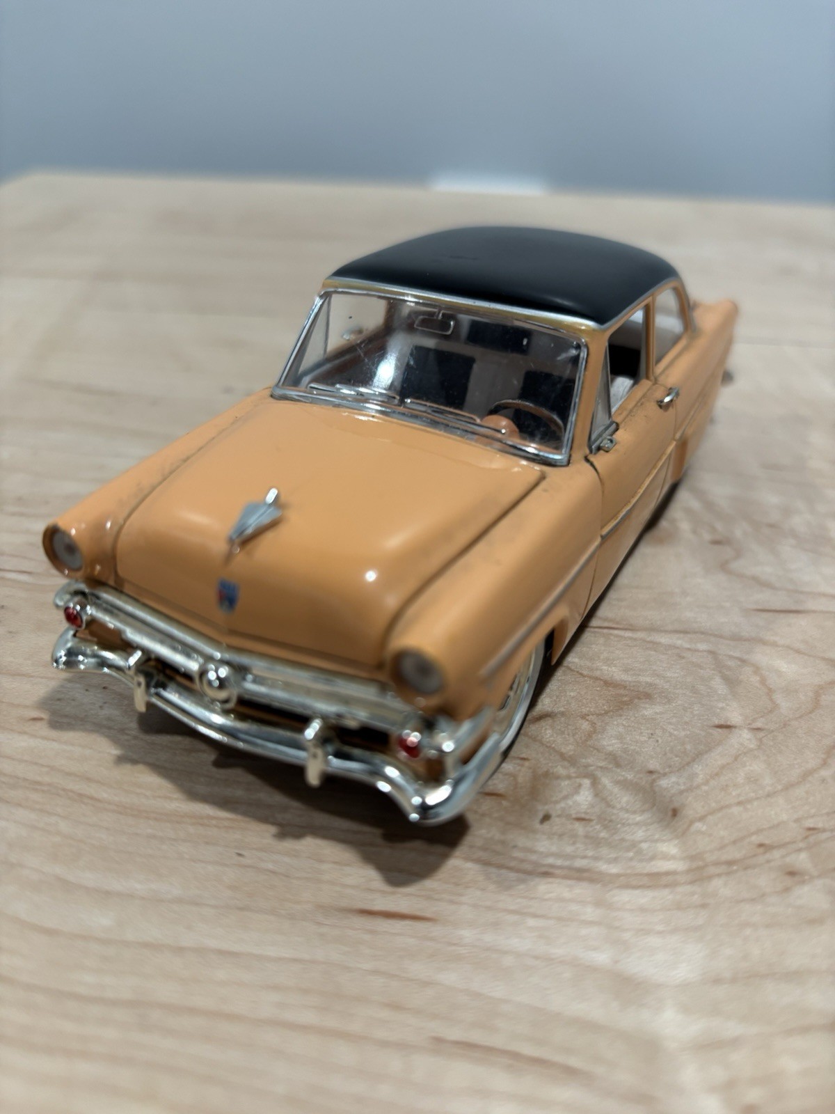 ARKO PRODUCTS 1954 Ford Customline Diecast Car Tan/Black Roof, Opening Doors