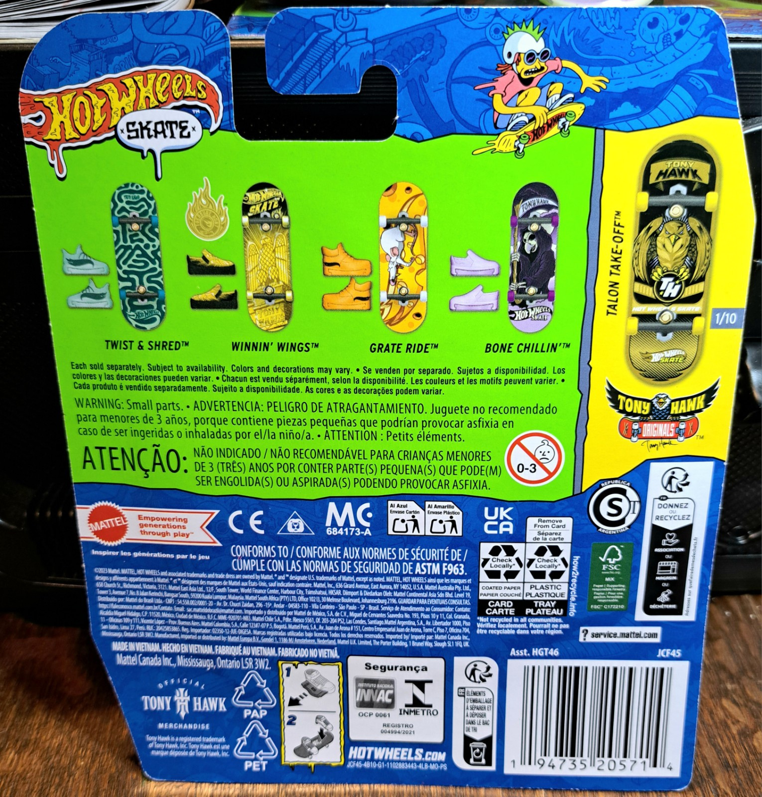 Hot Wheels Skate Tony Hawk Originals – Talon Take-Off – Fingerboard – 1/10