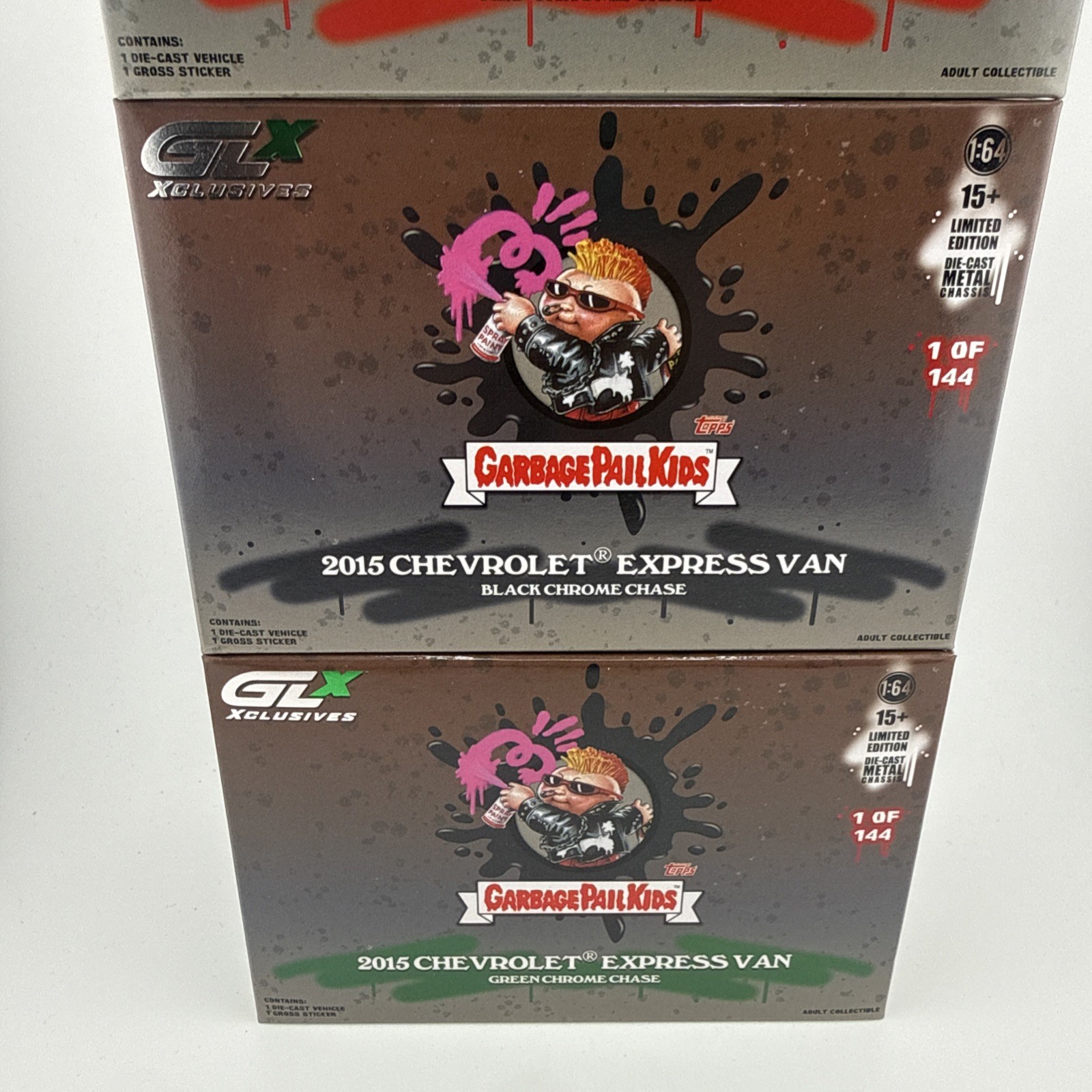 2026 SDCC EXCLUSIVE GREENLIGHT TOPPS GARBAGE PAIL KIDS Metallic Chase CHEVY Set