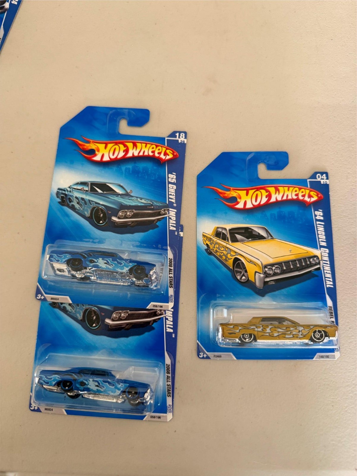 Hot Wheels ’65 Chevy Impala – ’64 Lincoln Continental Lot of 3 K31-