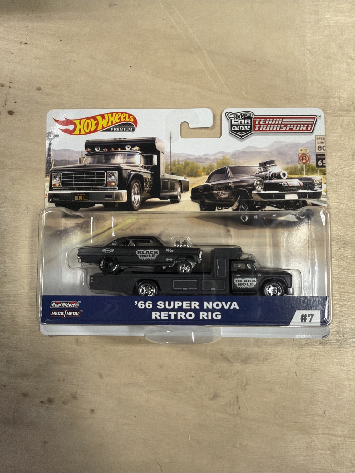 HOT WHEELS PREMIUM CAR CULTURE TEAM TRANSPORT ’66 SUPER NOVA RETRO RIG #7 SEALED