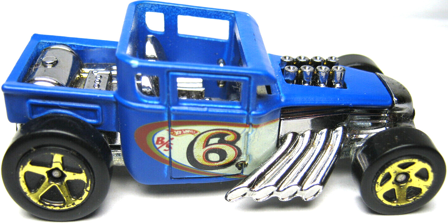 HOT WHEELS PREMIUM BONE SHAKER #6 RAT ROD BLUE 1:64 DIECAST 2 3/8″ CAR – NICE