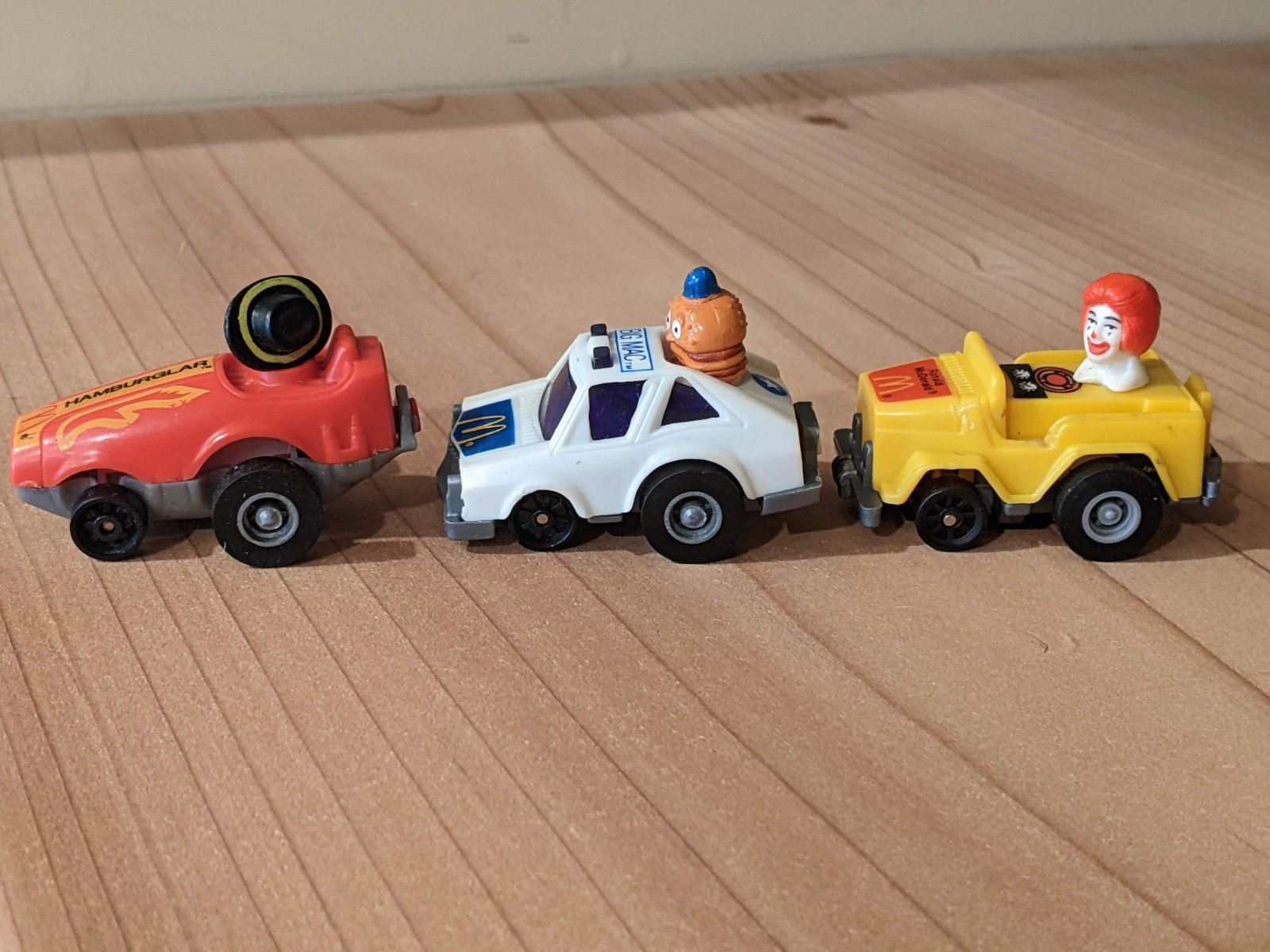 VTG Lot of 3 1984 McDonald’s Happy Meal Penny Racer Big Mac Ronald McDonald Work