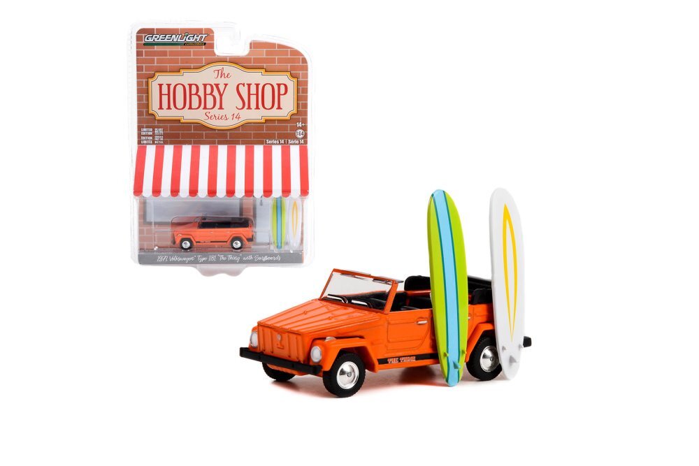 1971 VOLKSWAGEN THING (TYPE 181) W/ SURFBOARDS 1/64 DIECAST CAR GREENLIGHT 97140