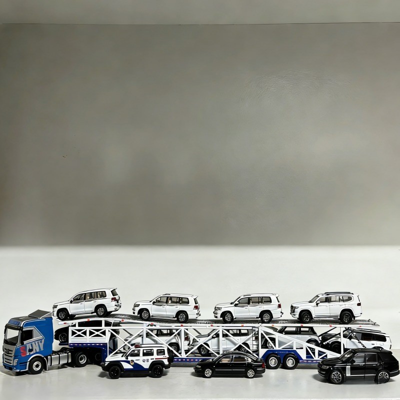 1:64 GCD Jumbo Double-layer Alloy Car Carrier-Extra-long Giant Transport Model