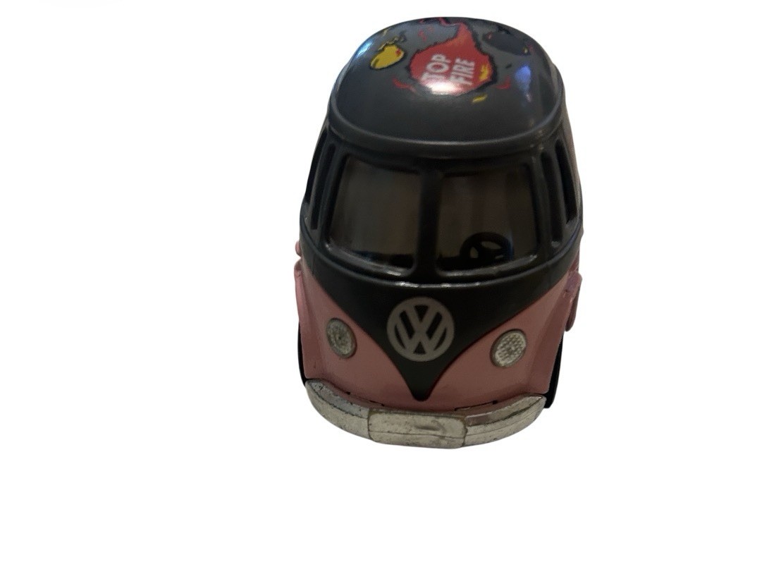 Vtg VW Volkswagon Beetle Flower Power Diecast 3.5” Pullback Car Kintoy