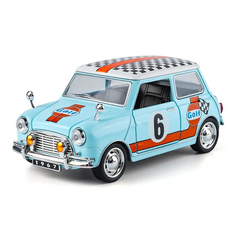 1:32 Morris Mini Cooper S Alloy Classic Sports Car Model Diecast Metal Track Rac