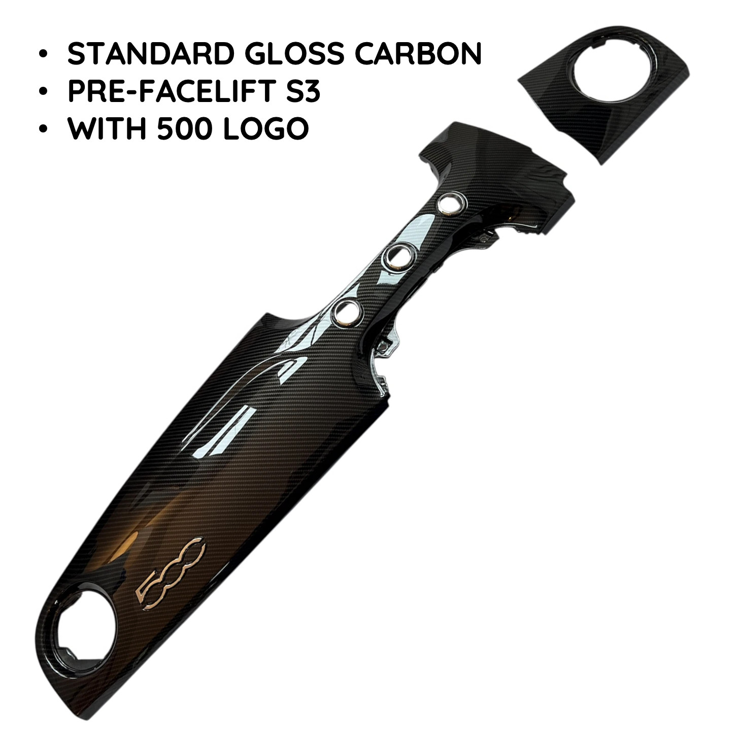 Carbon Fibre Dash Panel for Abarth 500 595 695 Series 3 & 4 Pre / Post Facelift