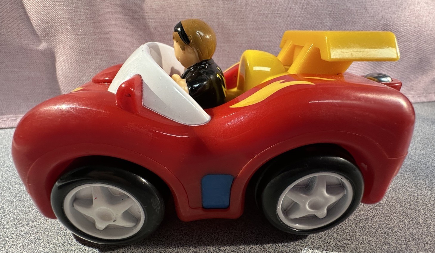 Wow Toys Fireball Frankie Push & Go Motor Car W/ Figure Racing Sound & Movement