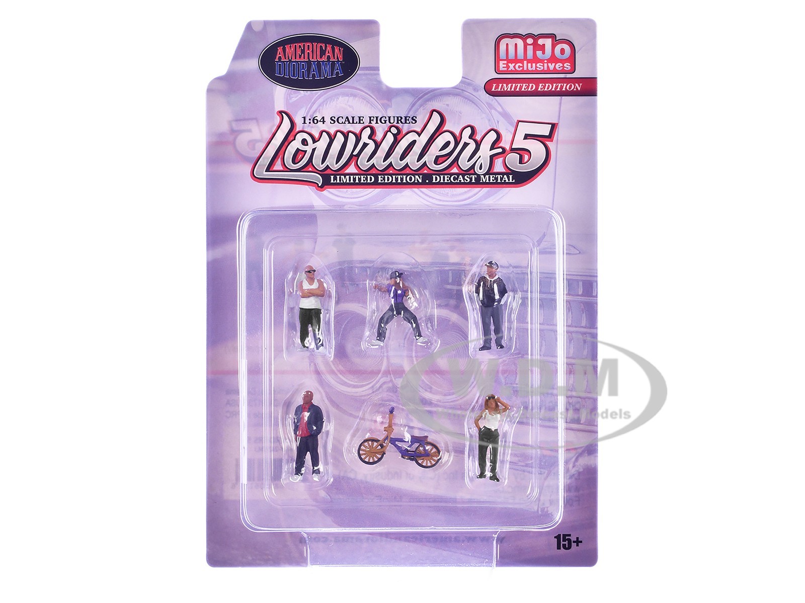 “LOWRIDERS #5” 6 PIECE DIECAST FIGURES SET 1/64 SCALE BY AMERICAN DIORAMA 2427