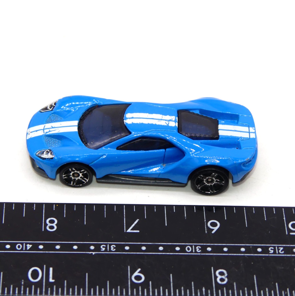 2017 Hot Wheels ‘17 Ford GT Diecast Car Light Blue White Racing Stripes