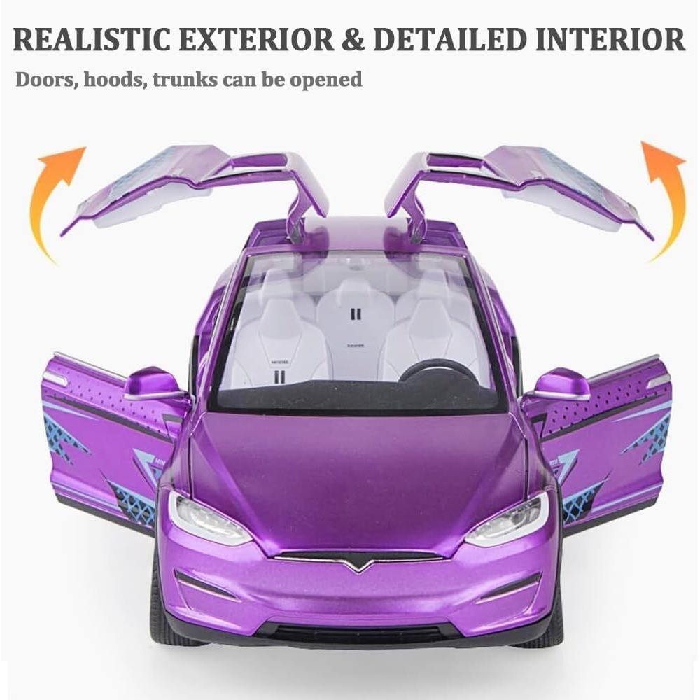 1:24 Tesla Model X Car Alloy Diecast Model Car Toy Vehicle Toys for Xmas Gift US