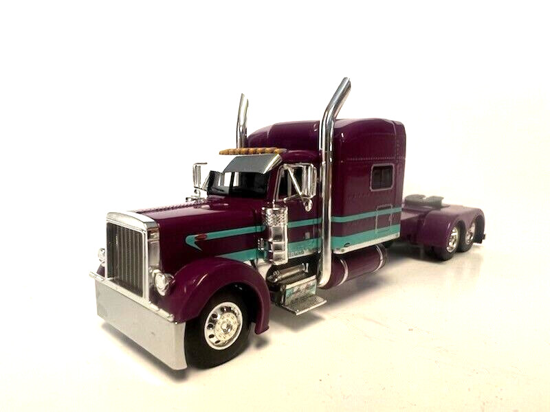 DCP 1/64 SCALE 379 PETERBILT STAND UP SLEEPER, PURPLE WITH TEAL STRIPE