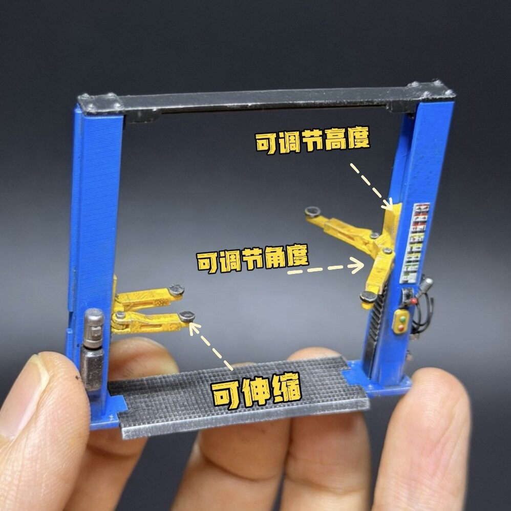 Diorama 1:64 Lift Dragon Model Adjustable Height Angle Garages Repair Scene Prop
