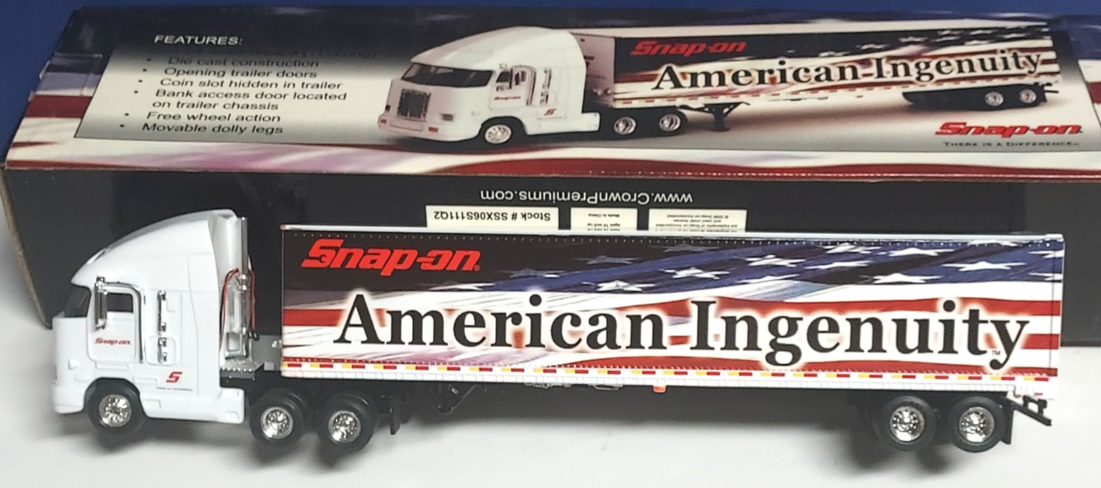 Snap On “American Ingenuity” Custom Truck Trailer Bank New 1:64 Scale die cast