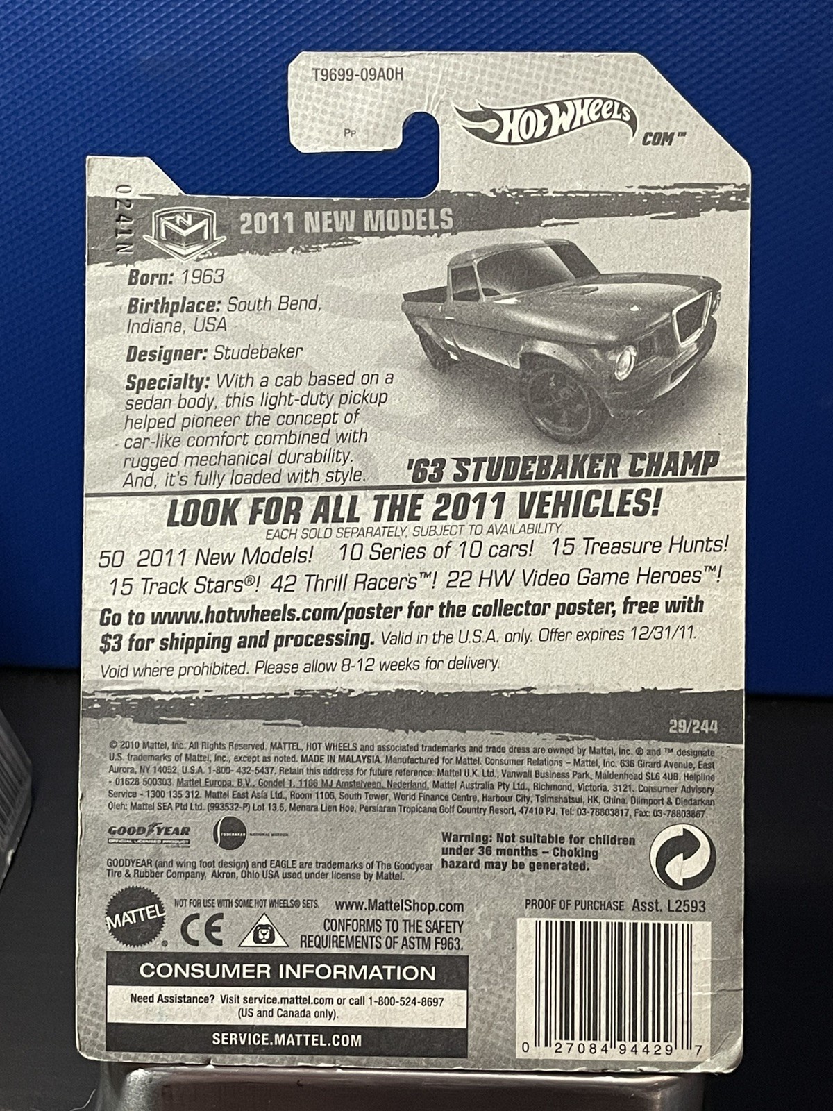 Hot Wheels Truck Mix (4) 63 Studebaker Champ, Ford Transit Supervan, Ford F-150