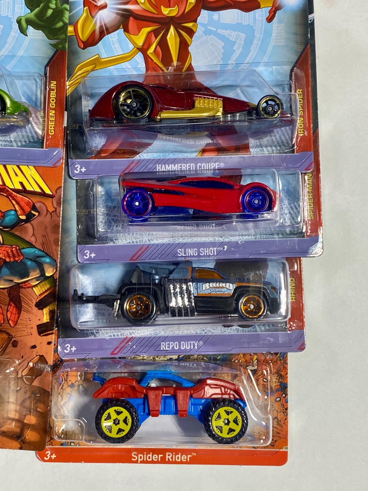 Hot Wheels Marvels Spider-Man car lot, Different variety of 10 cars. NEW (A1)