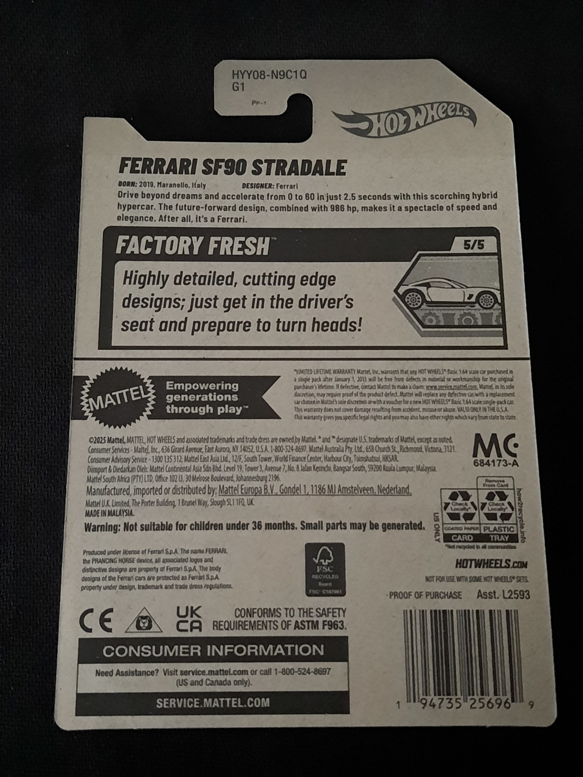 2025 Hot Wheels Ferrari SF90 Stradale