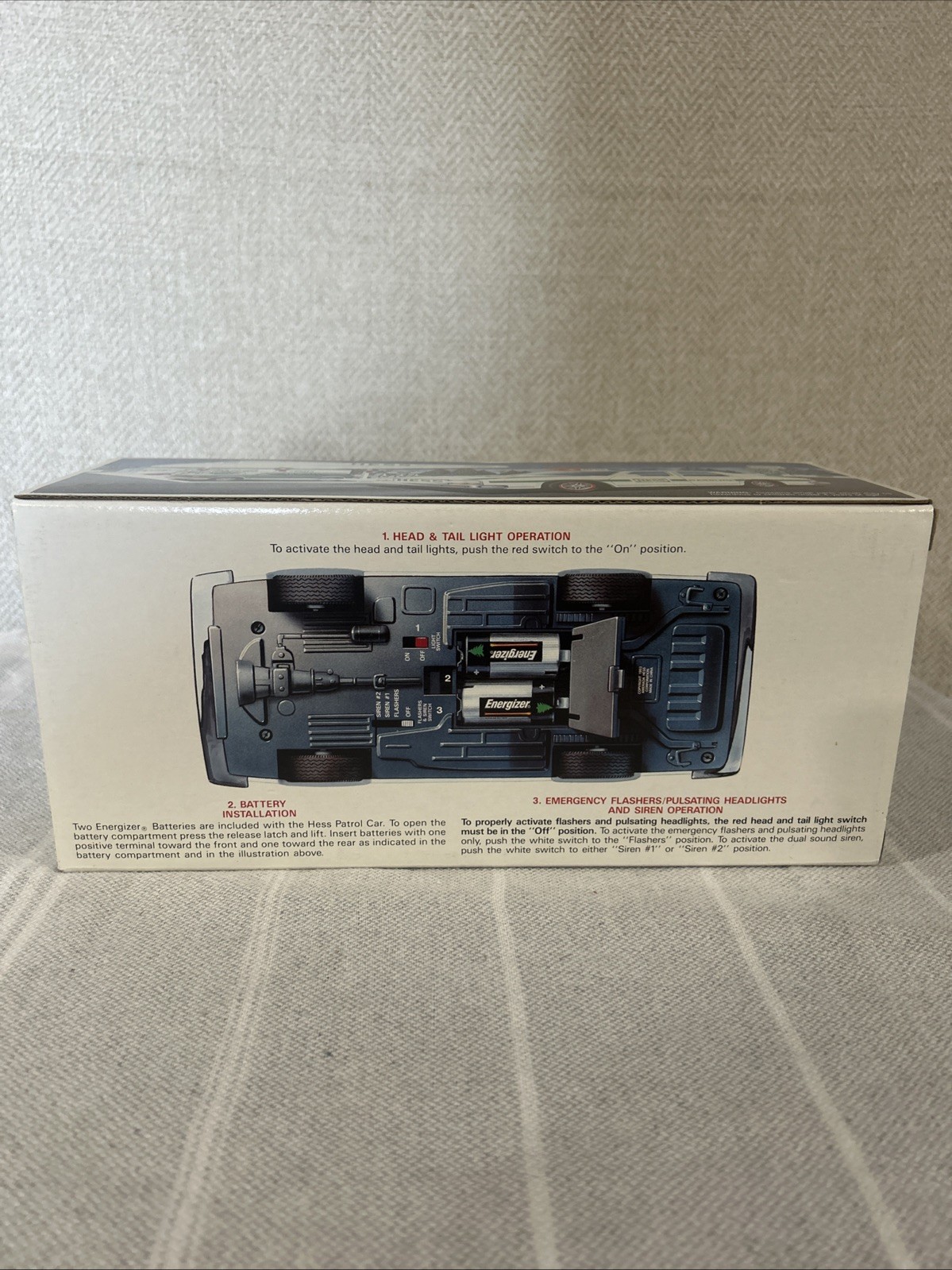 1993 HESS POLICE PATROL CAR & 1994 HESS RESCUE TRUCK VINTAGE NIB LOT