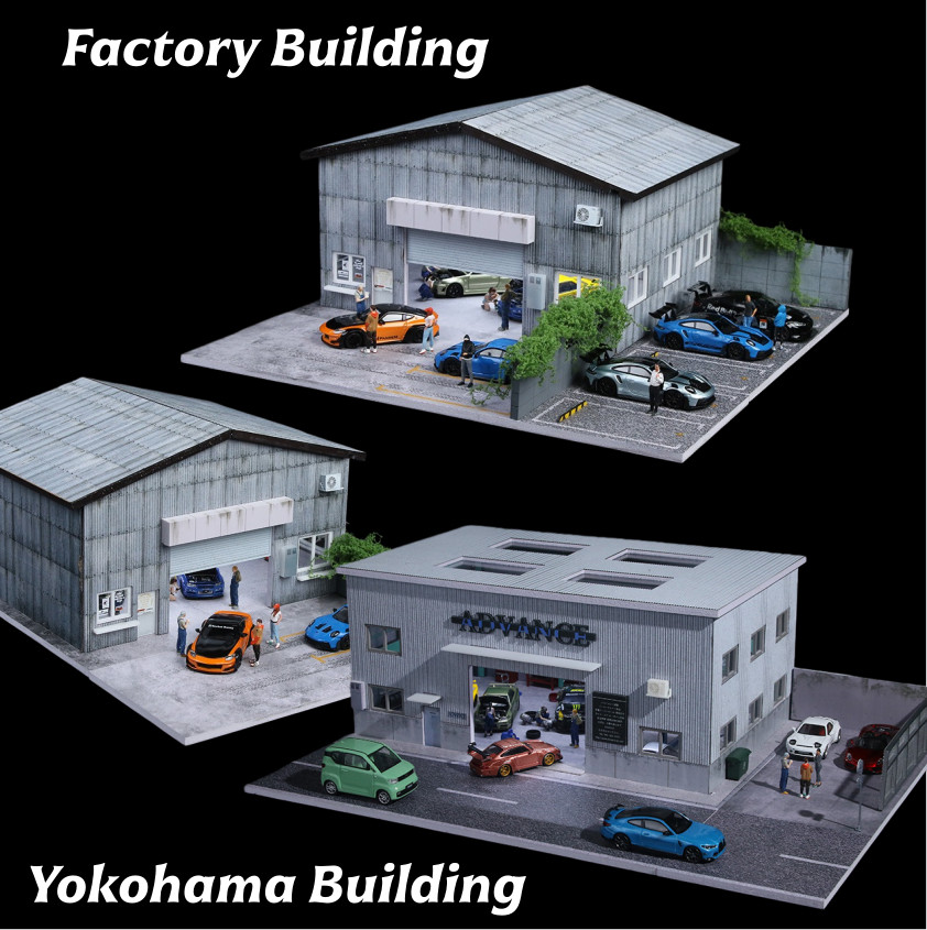 1/64 Scale Diorama Parting Lot Mode LED Lighting Car Display Case Scene Decor US