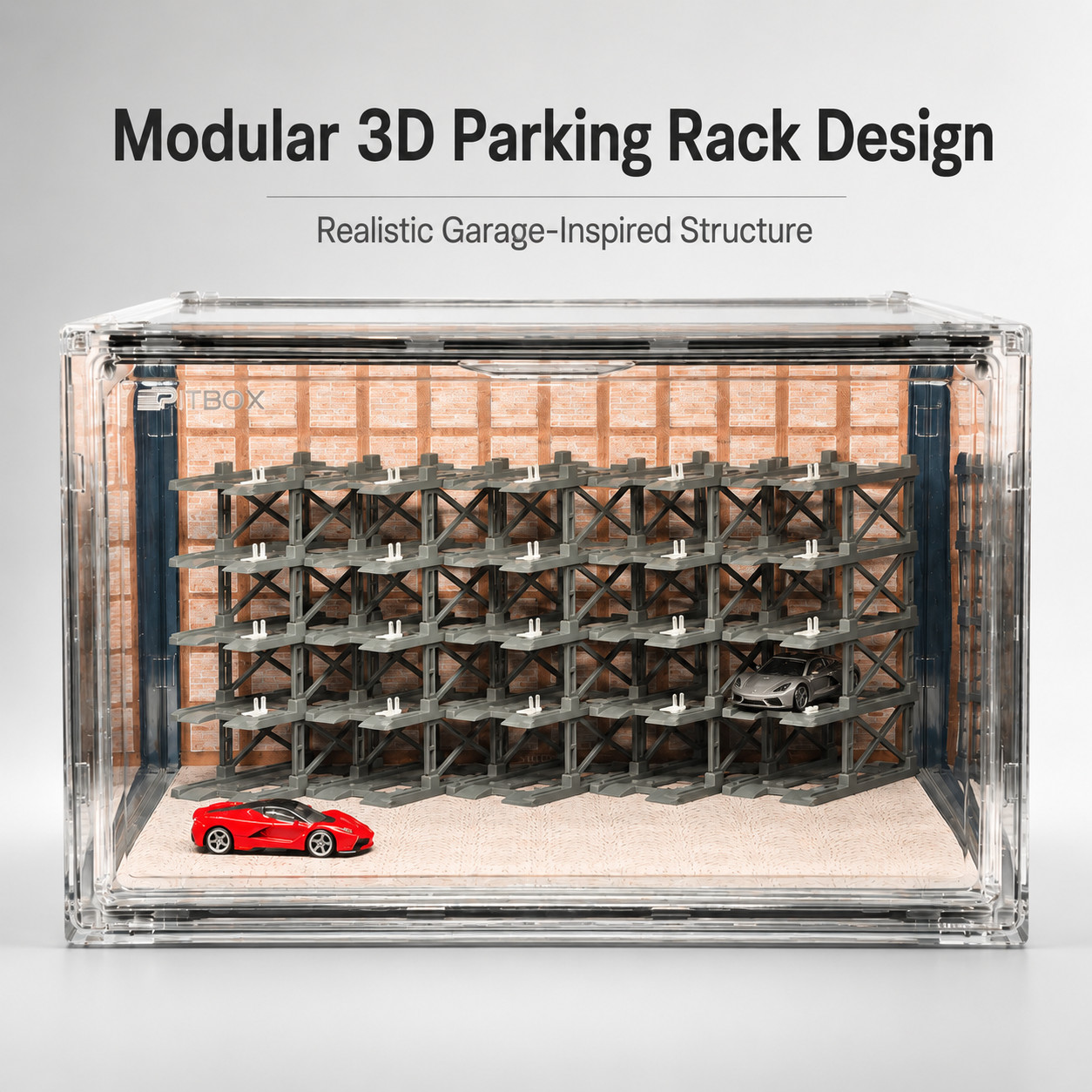 Share Deluxe Display Combo Set 1:64 Diecast Car Parking Rack Case 10 Vehicles