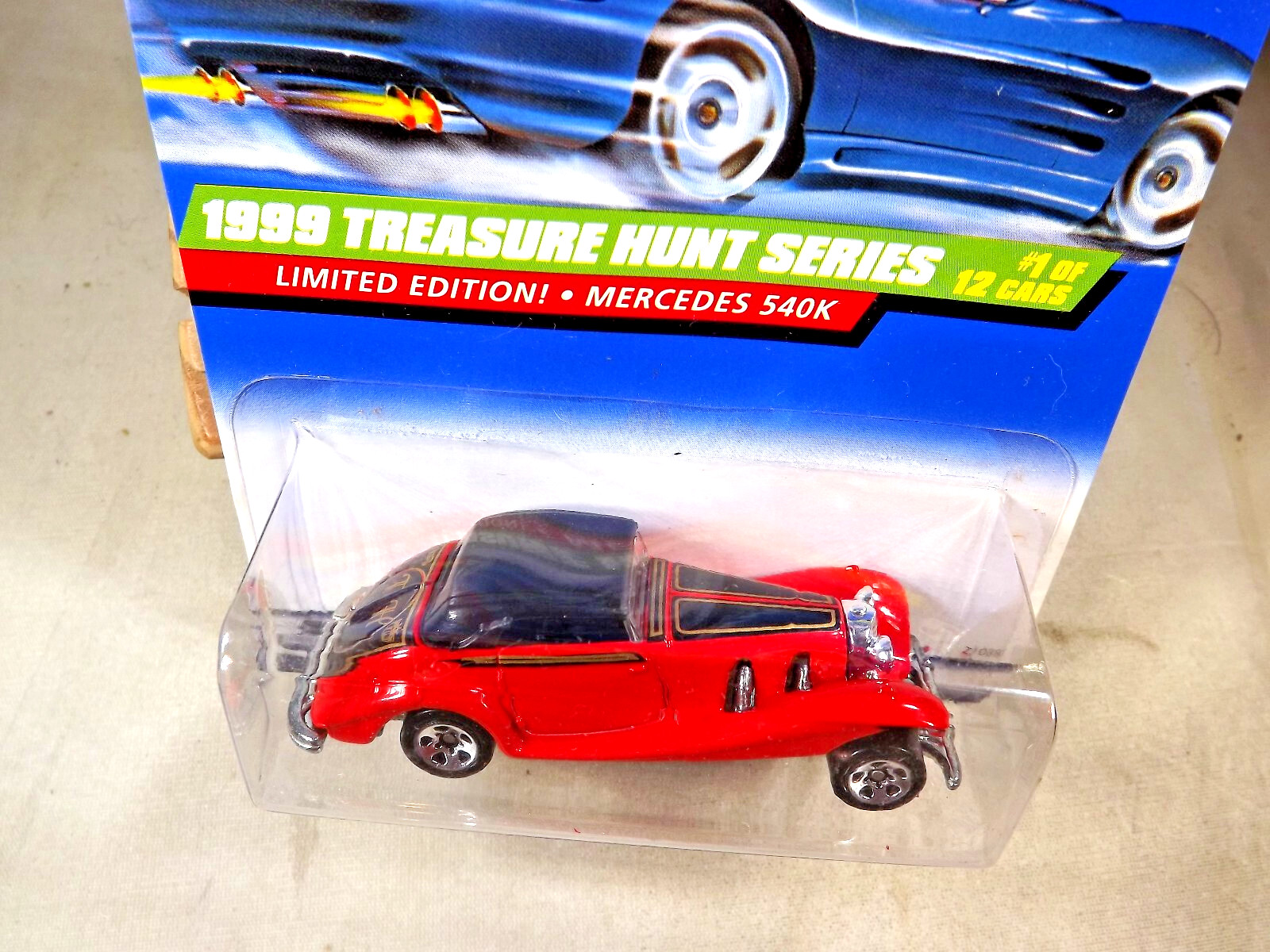 1999 Hot Wheels #929 Treasure Hunt Series 1/12 MERCEDES 540K Red w/Chrome 5 Sp