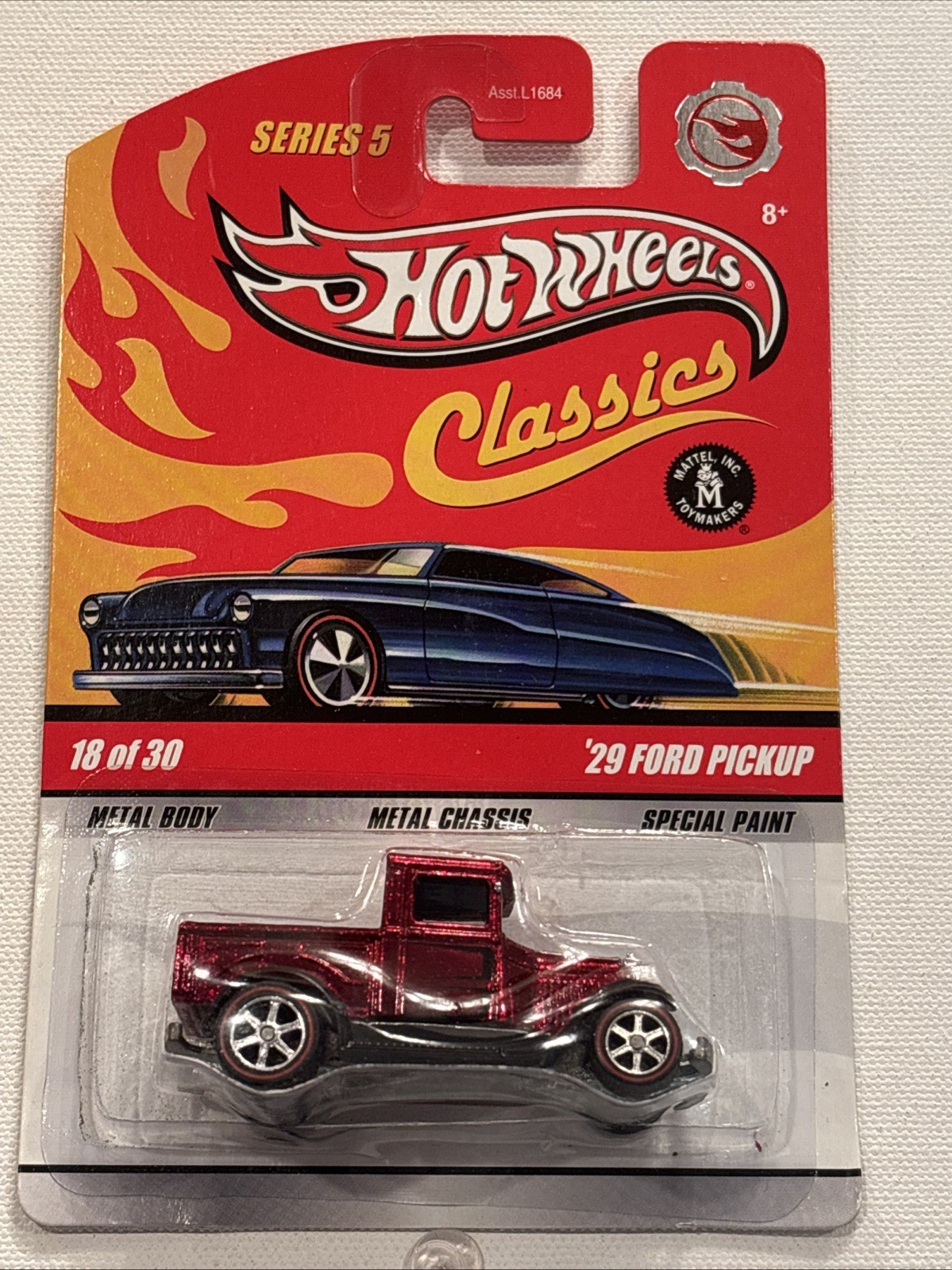 Hot Wheels Classics Series 5 ’29 Ford Pickup “RED CHASE” #18/30 Rubber Tires