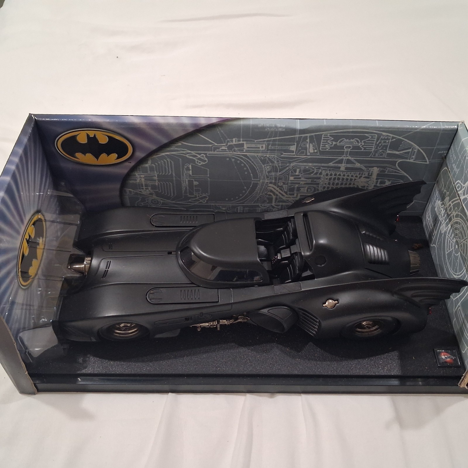 Hot Wheels Batman Batmobile 1:18 Black Diecast Car Unopened Box w/ Case