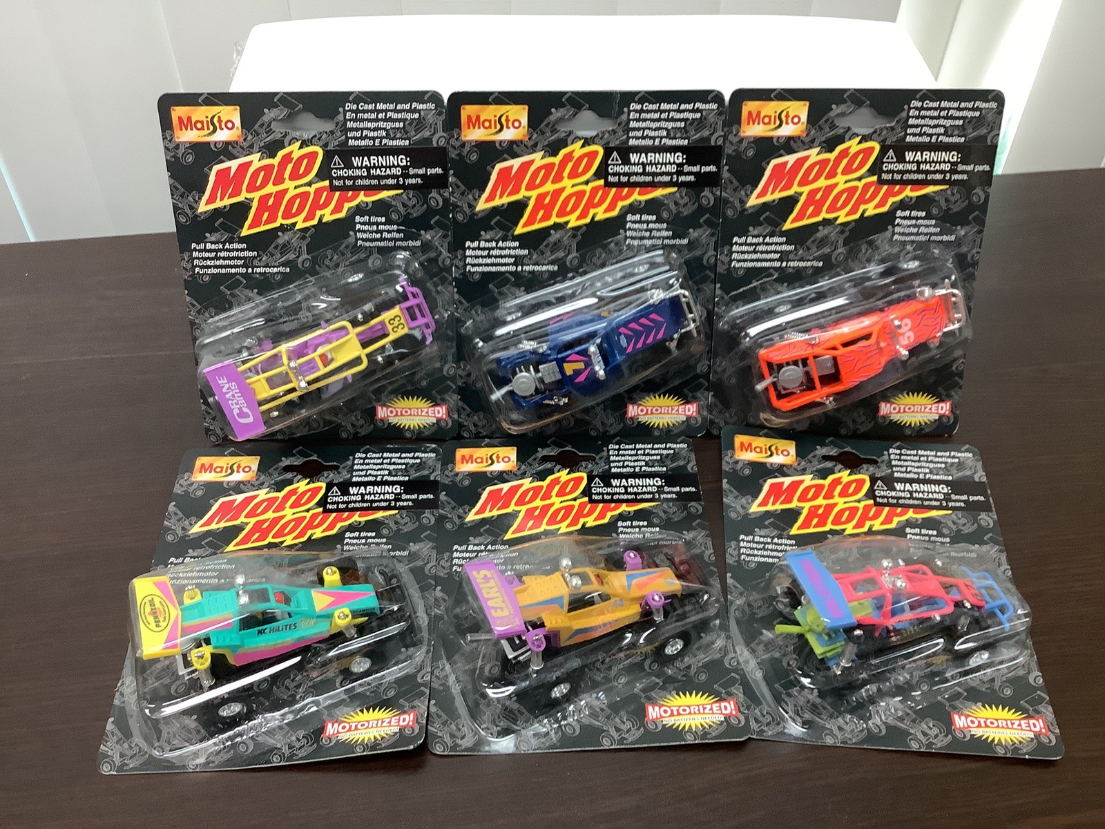 LOT of 6 Maisto Moto Hopper 25027 Complete Set Motorized pullback action NIP
