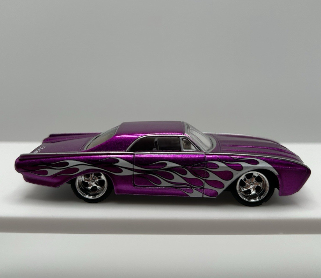 Jada Dub City 1/64 1963 Ford Thunderbird, Pinkish W/flames Rick Dore Signed. 06