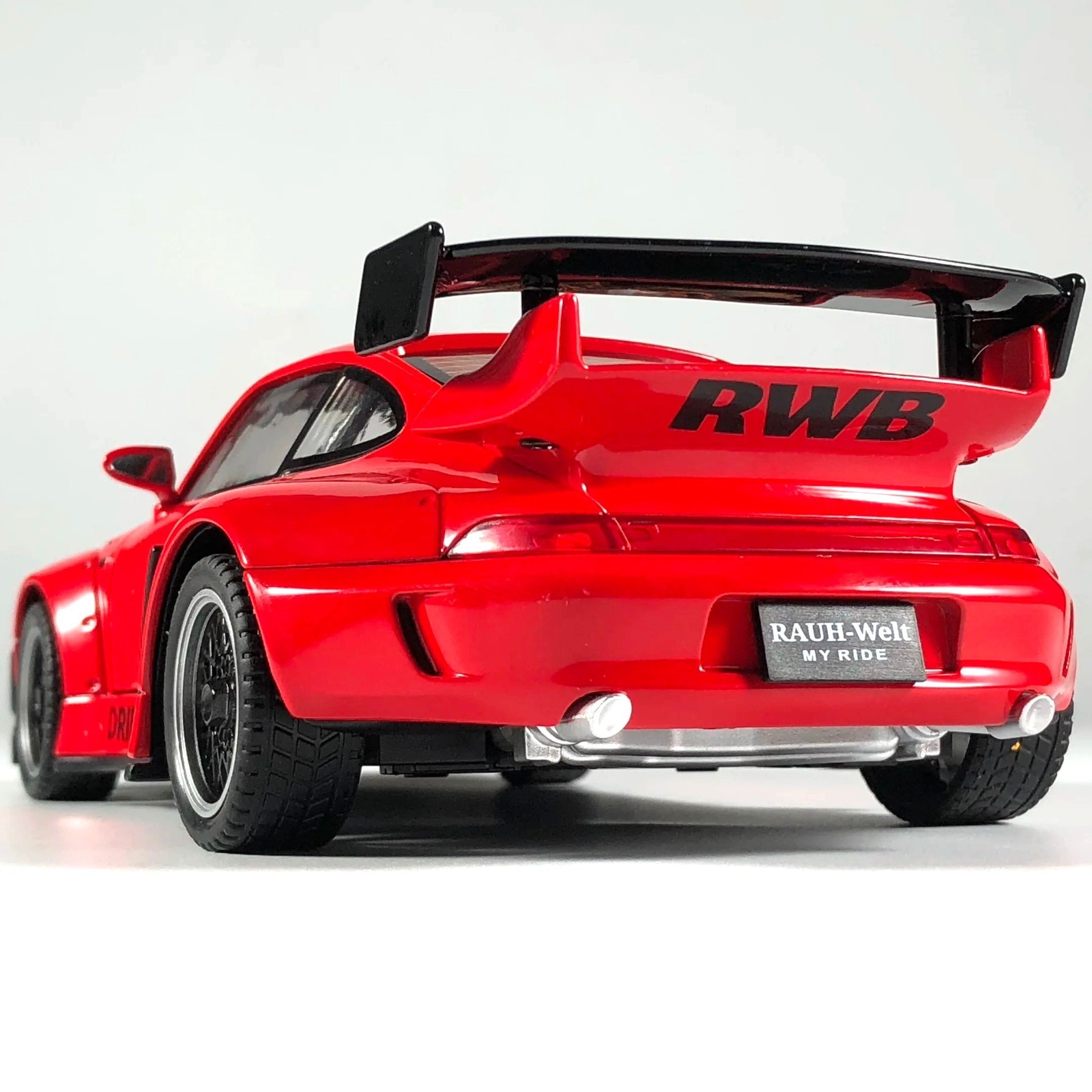 1:22 Porsche RWB 993 Targa 911 Diecast Model Car – Sound Light Pull-Back Toy