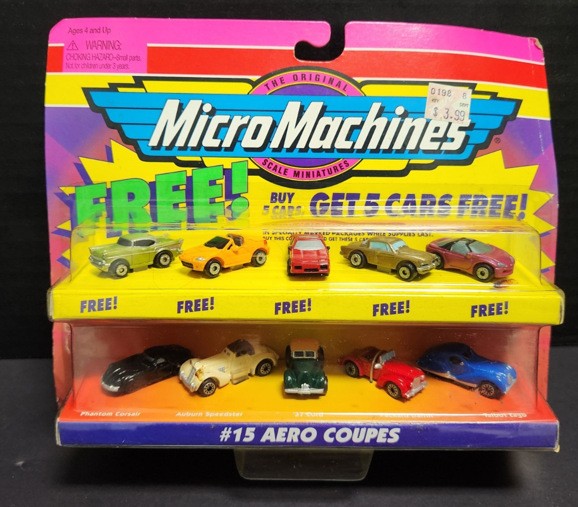 1997 Galoob Micro Machines #15 AERO COUPES Unopened Original Package READ