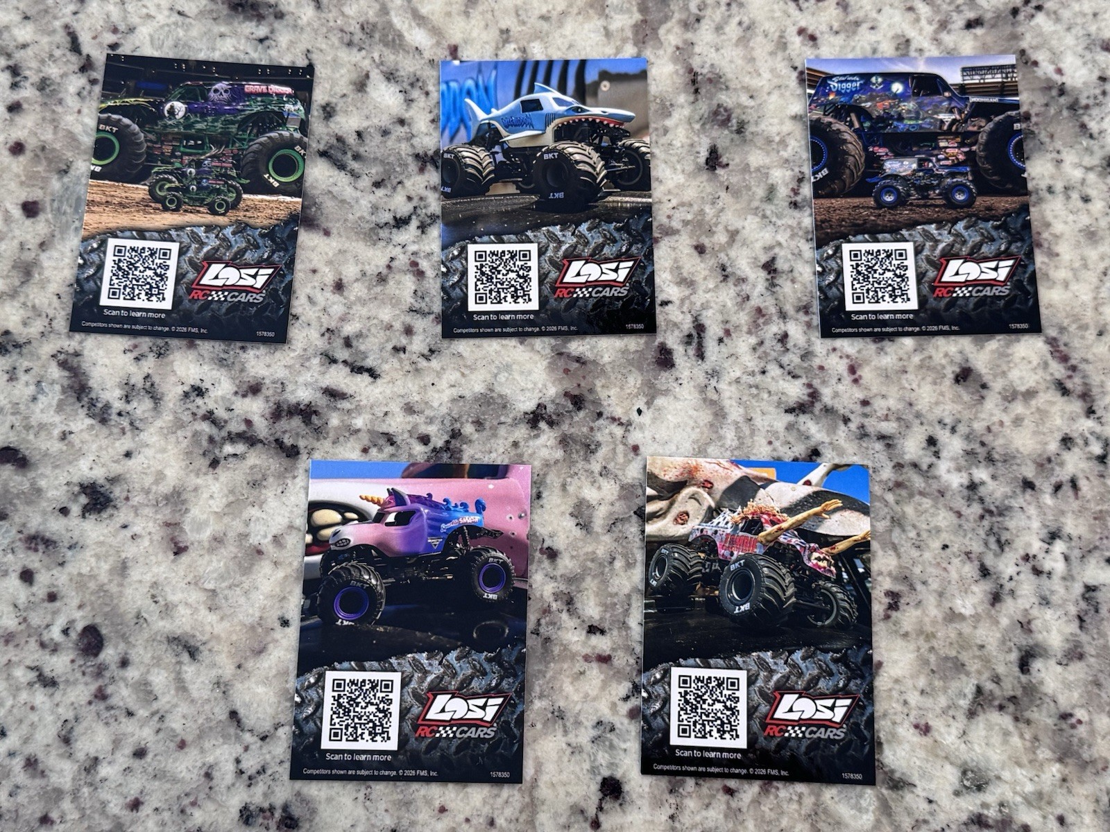 2026 Monster Jam World Finals XXV SLC Utah Set Of 5 Limited Edition Cards