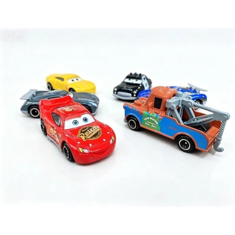 6 Pcs Disney Cars 3 Lightning McQueen Racer Car & Mack Truck Kids Toy Collection