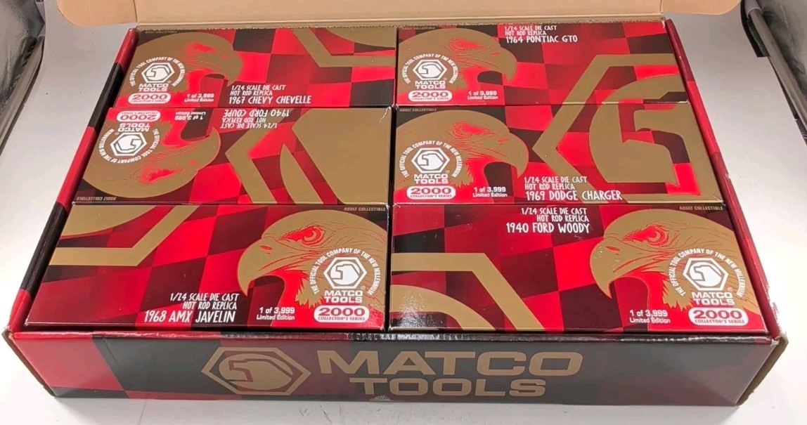 2000 Racing Champions Matco Tools 1:24 Hot Rod Replica Set 6 Cars