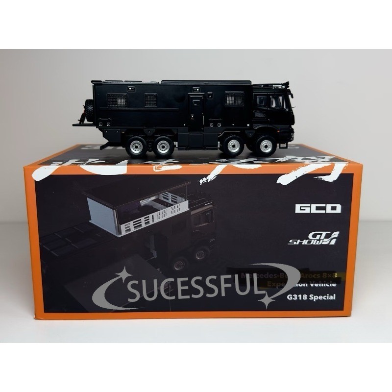 GCD 1/64 Mercedes Arocs 8×8 Ultimate Adventure Truck GT Show Limited Black