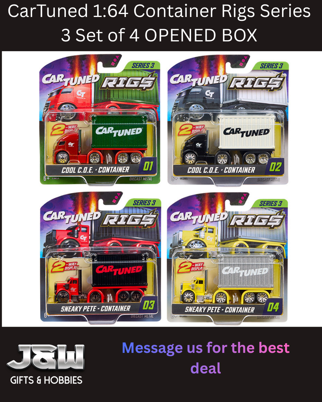 CarTuned Container Rigs Series 3 Set of 4 1/64 OPENED BOX