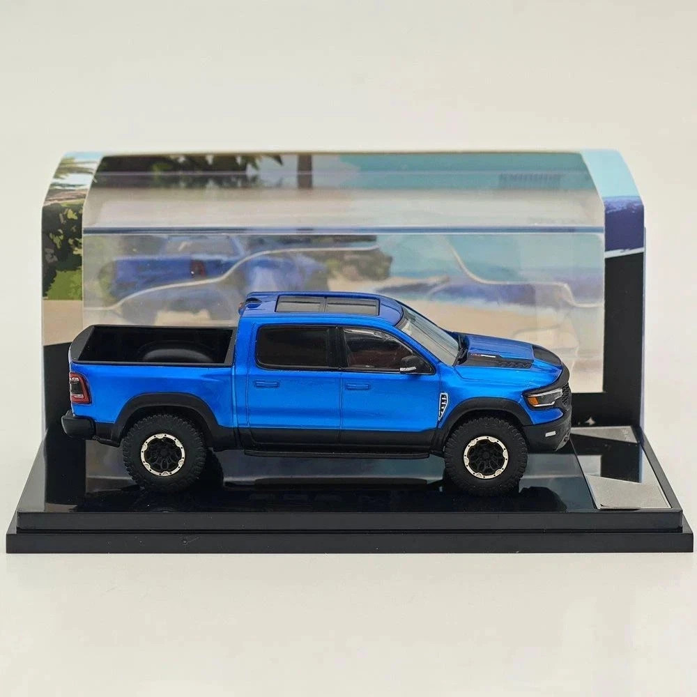DODGE 1500 RAM TRX PICKUP TRUCK BLUE 1/64 DIECAST CAR BY SHADOW PRO SP