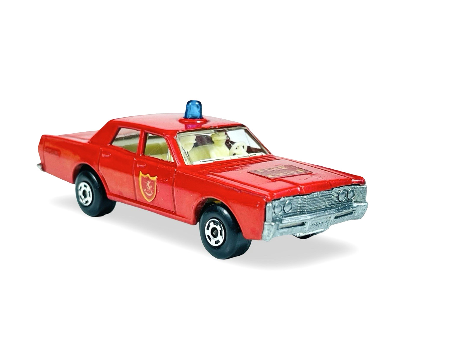 Matchbox Lesney Superfast MB55 Red Mercury Fire Chief Car w/Blue Dome Light