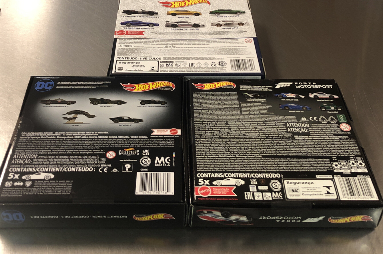 HOT WHEELS FACTORY SEALED COLLECTORS BOX ( LOT OF 3 ) FORZA BATMAN IMPORTS