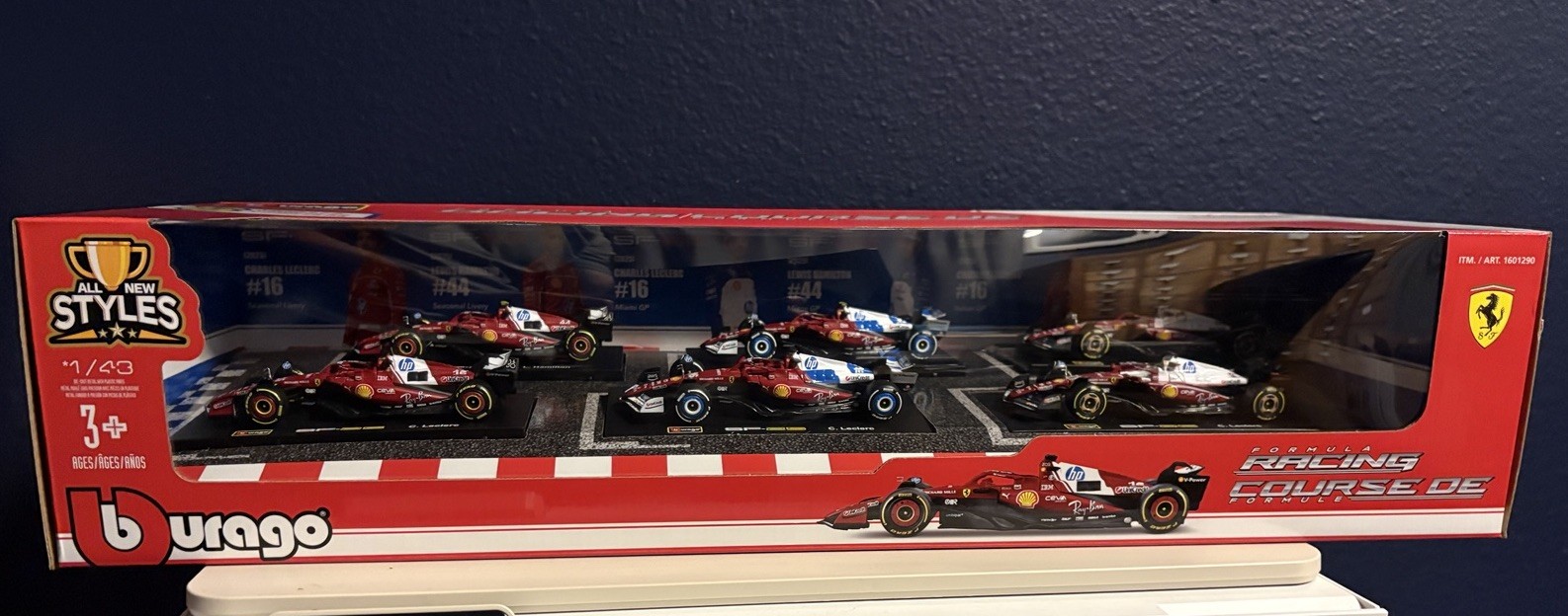 Burago 1:43 Scale Ferrari Formula F1 Die Cast Racing Car 6-pack Set New In Box
